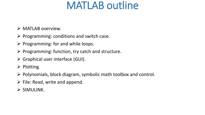 matlab outline matlab outline