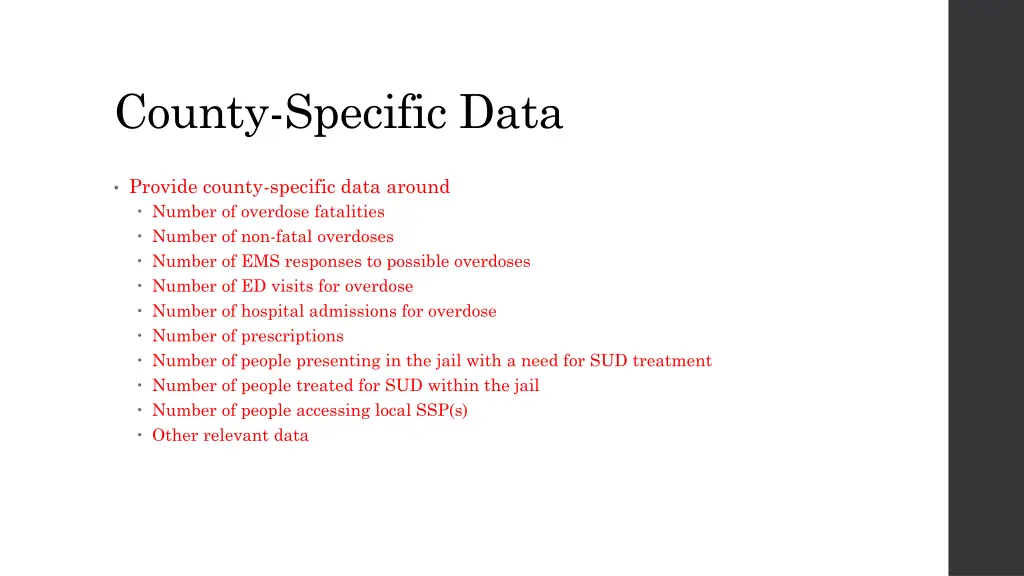 county specific data