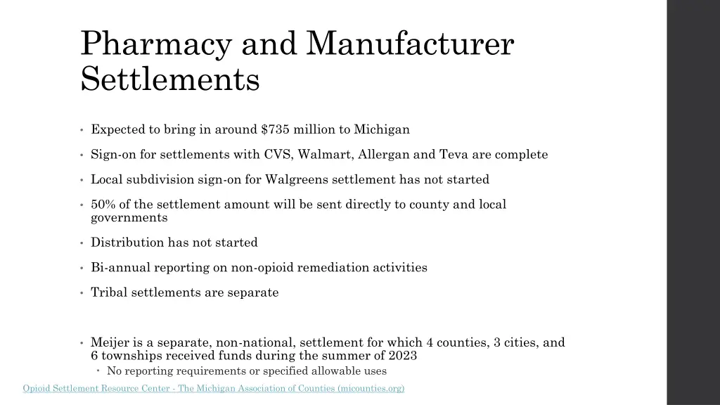 pharmacy and manufacturer settlements