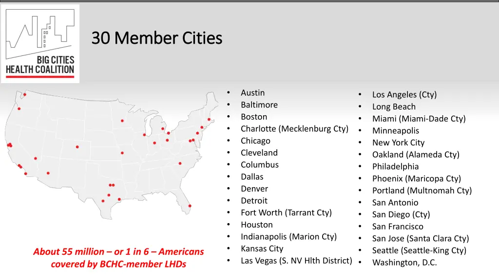 30 member cities 30 member cities