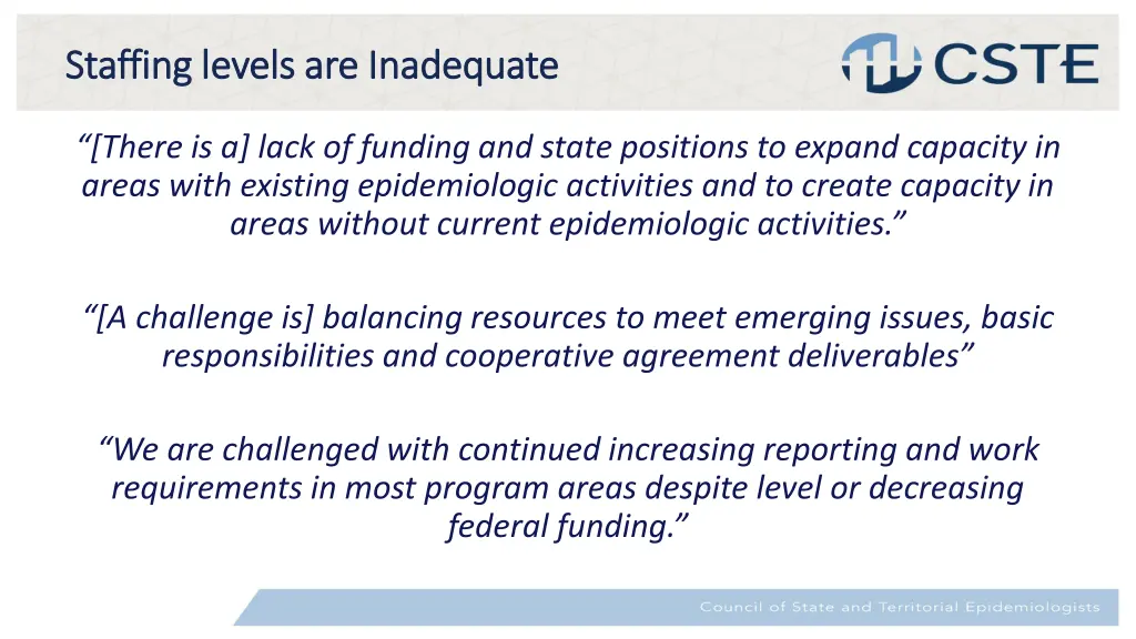 staffing levels are inadequate staffing levels