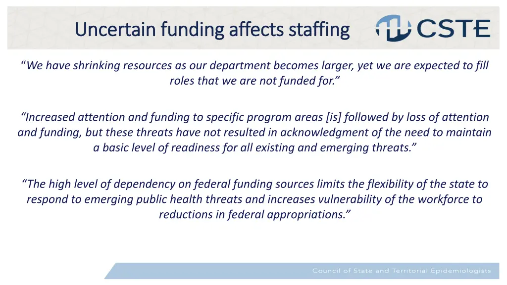 uncertain funding affects staffing uncertain