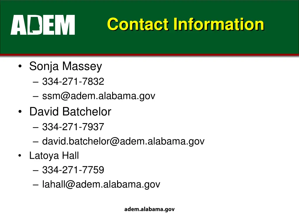 contact information