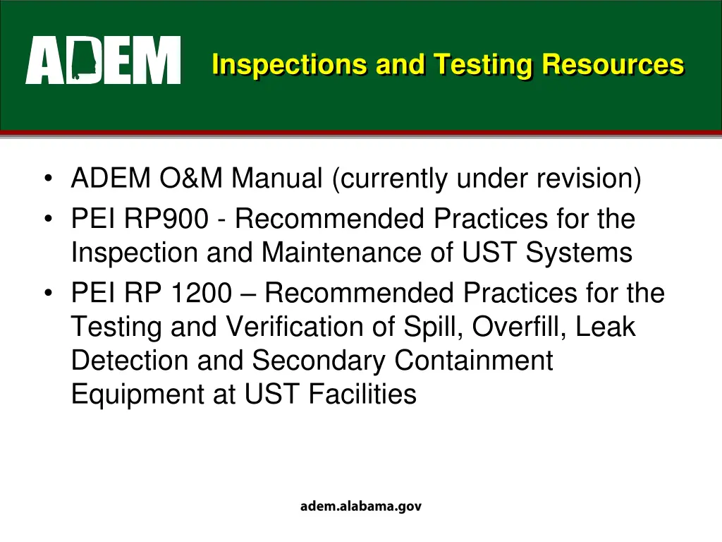 inspections and testing resources