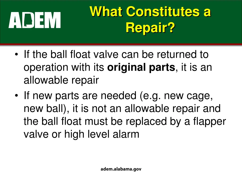 what constitutes a repair