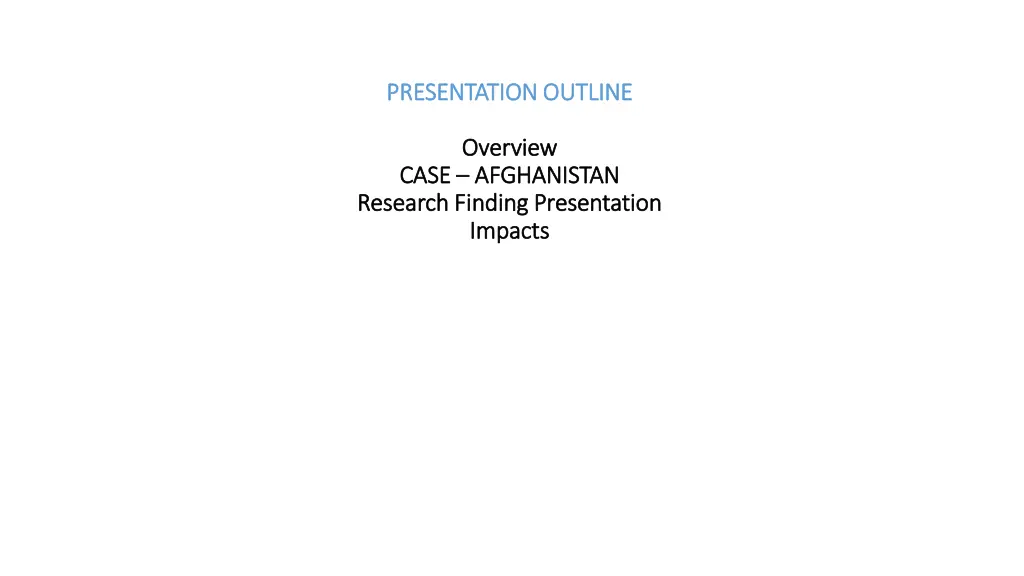 presentation outline presentation outline