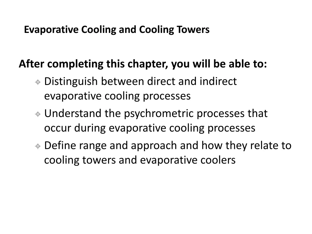 evaporative cooling and cooling towers