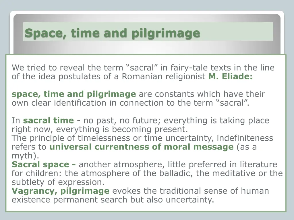 space time and pilgrimage