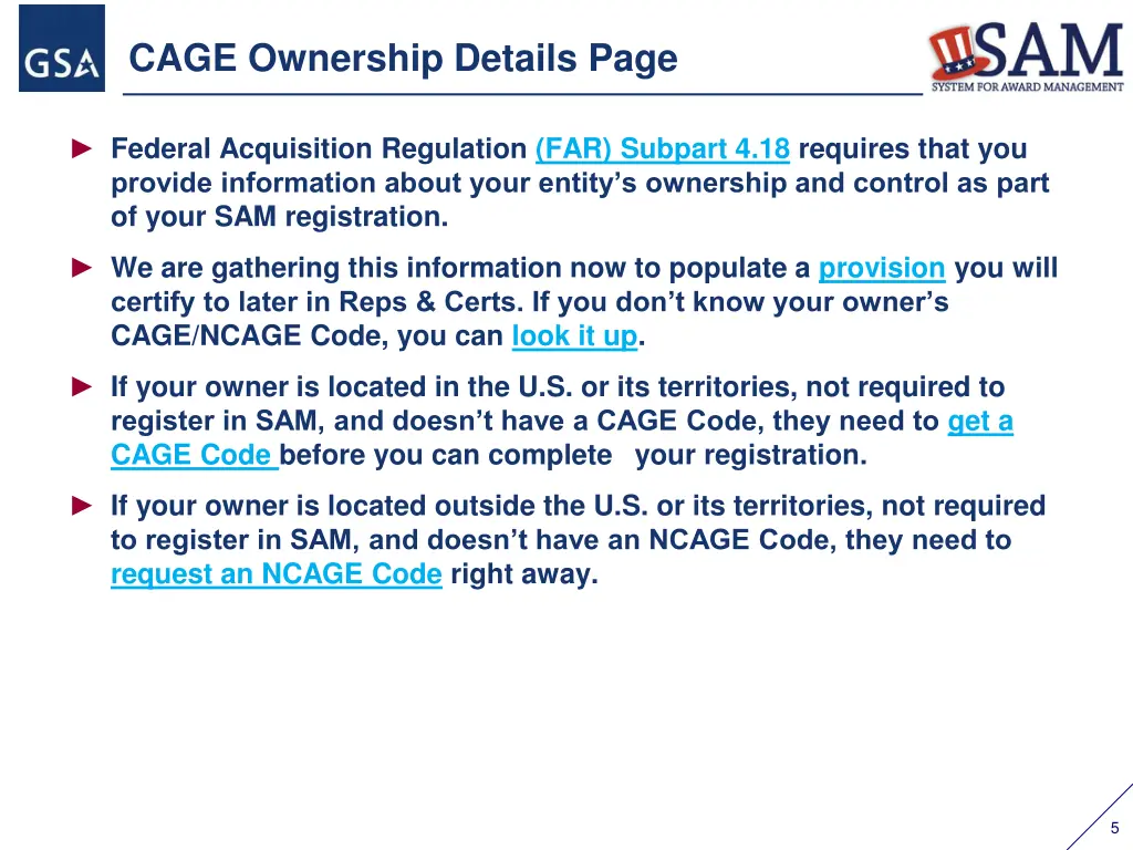 cage ownership details page