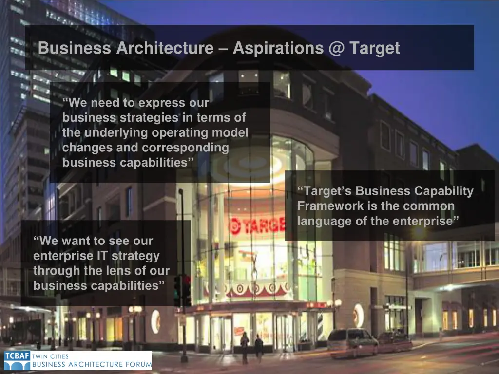 business architecture aspirations @ target