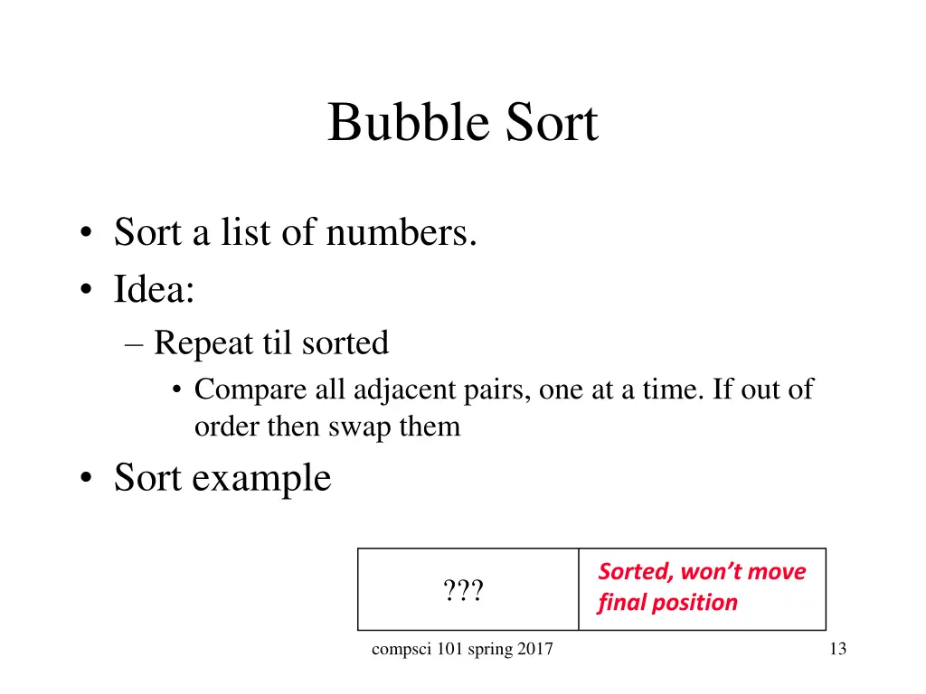 bubble sort