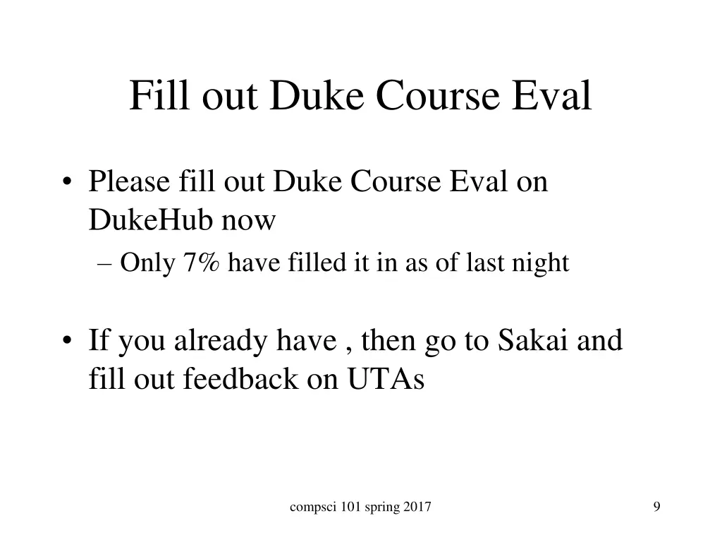 fill out duke course eval