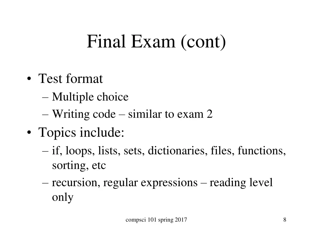 final exam cont