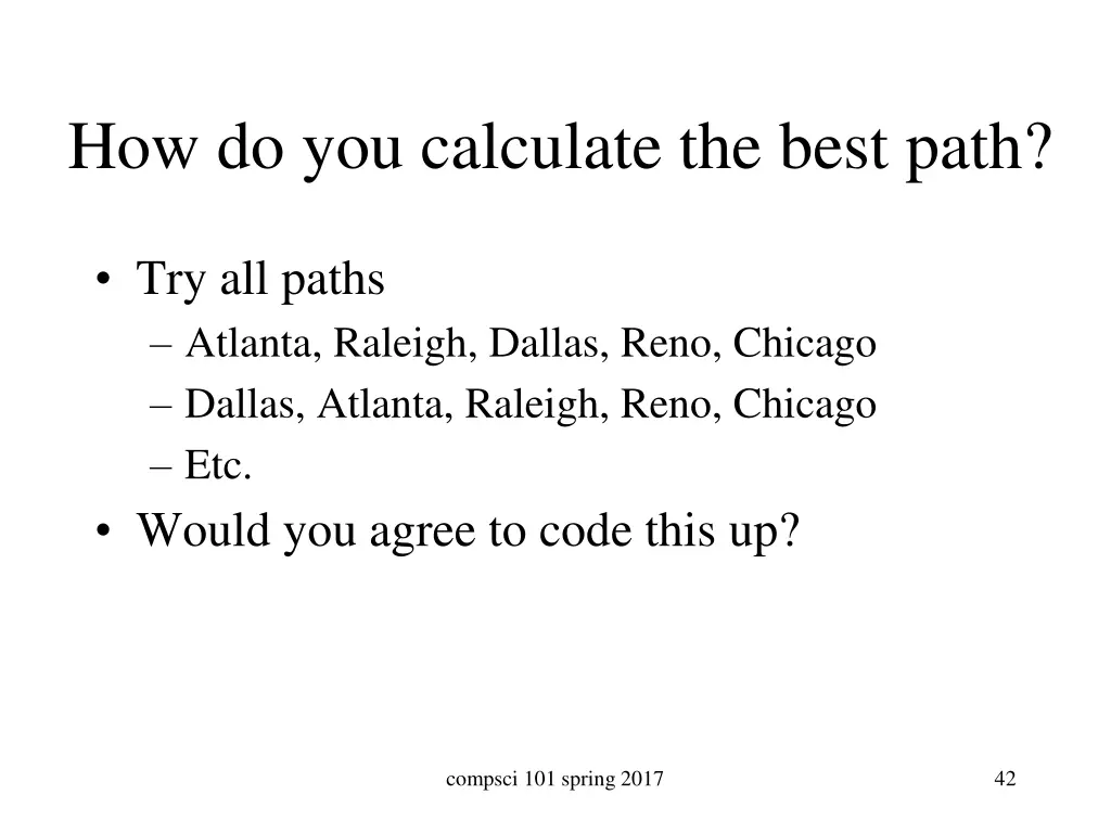 how do you calculate the best path