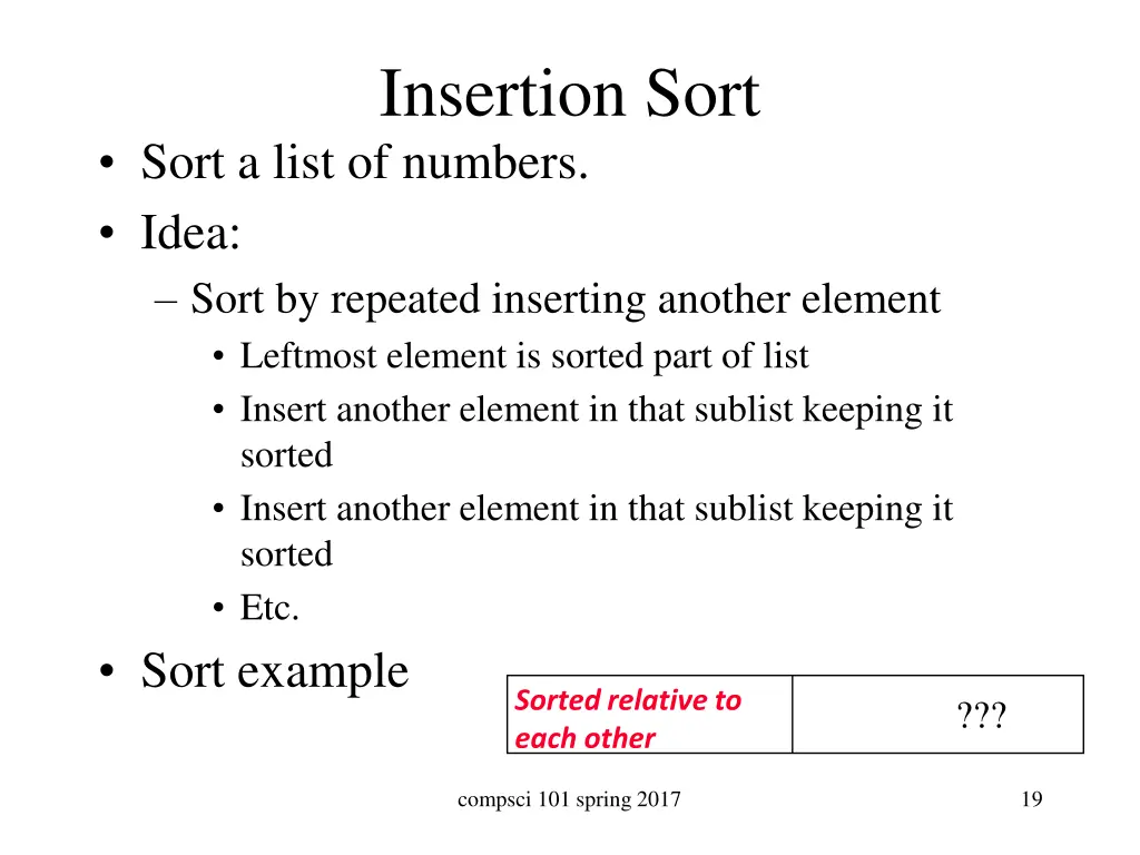 insertion sort