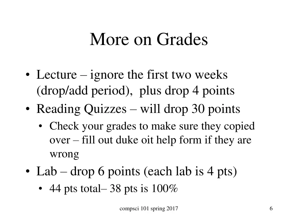 more on grades