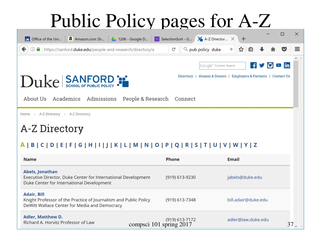 public policy pages for a z