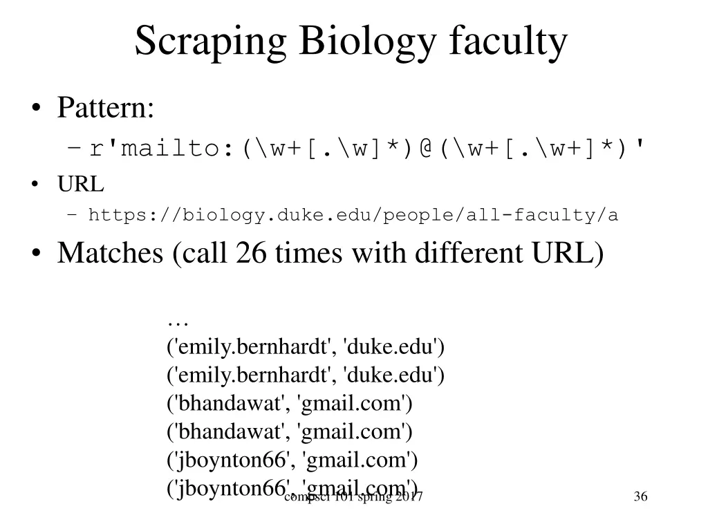 scraping biology faculty