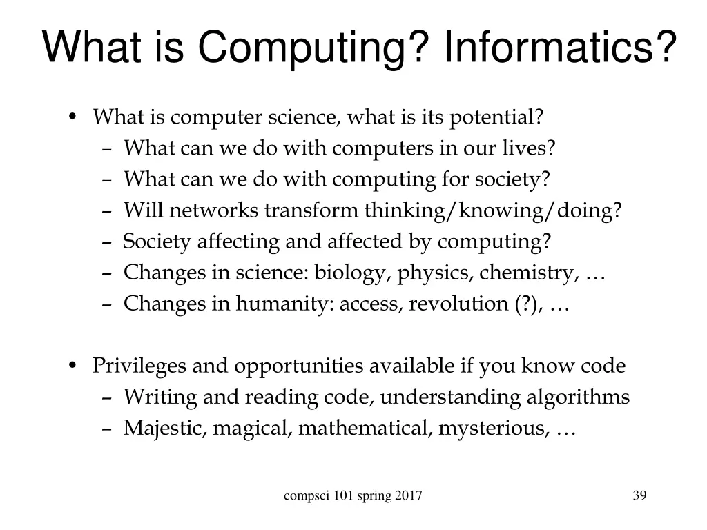 what is computing informatics