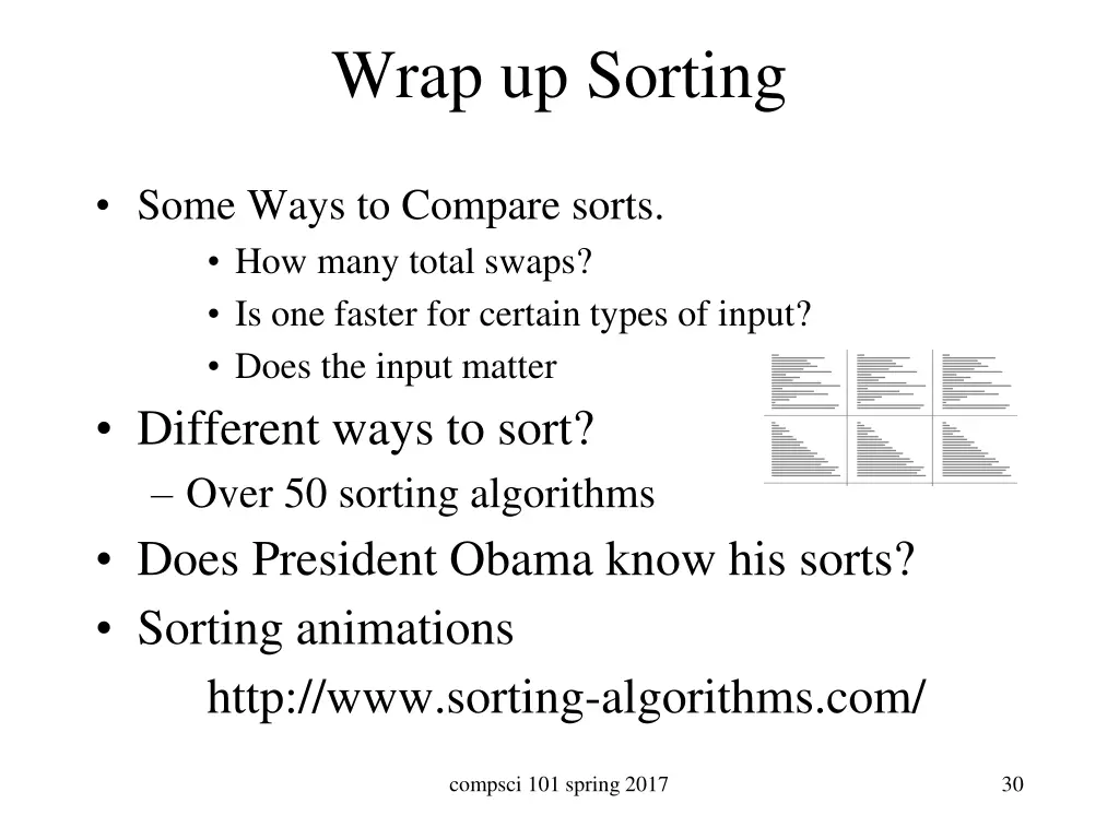 wrap up sorting