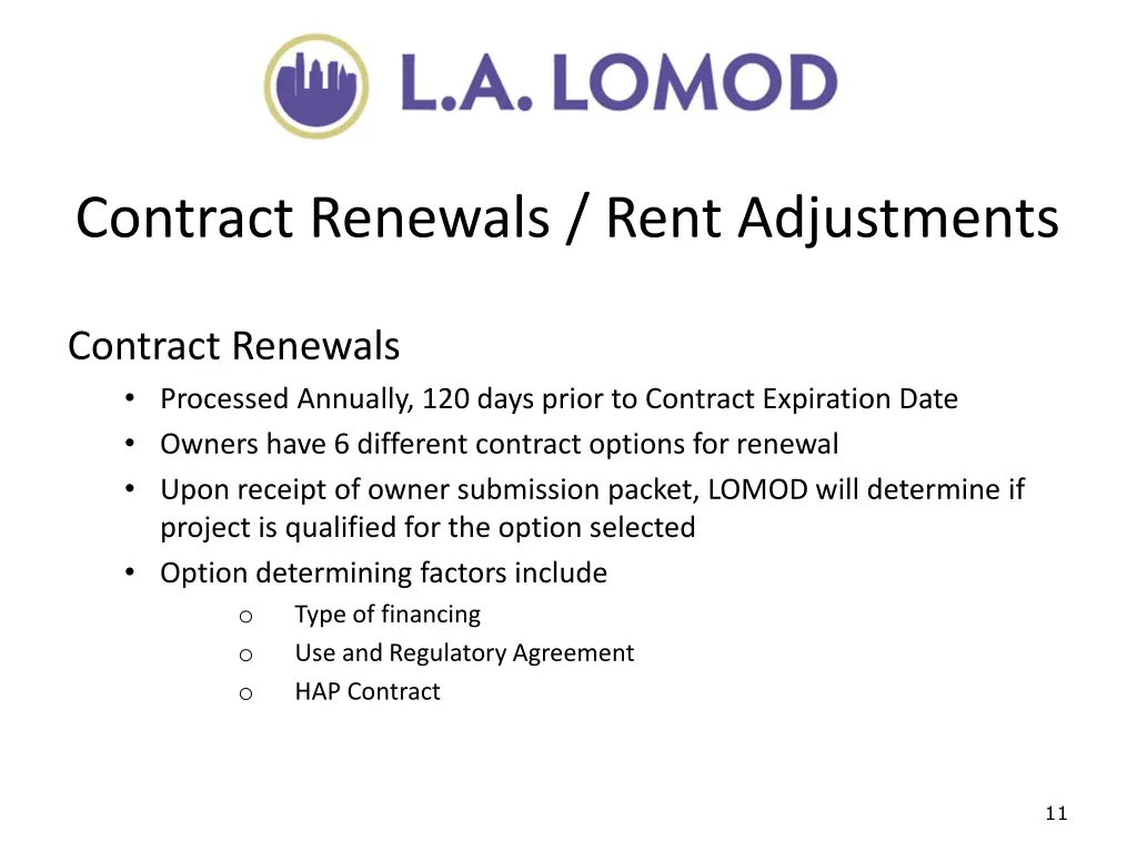 contract renewals rent adjustments