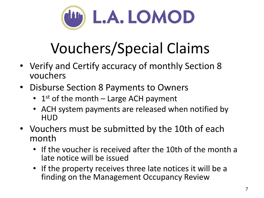 vouchers special claims verify and certify