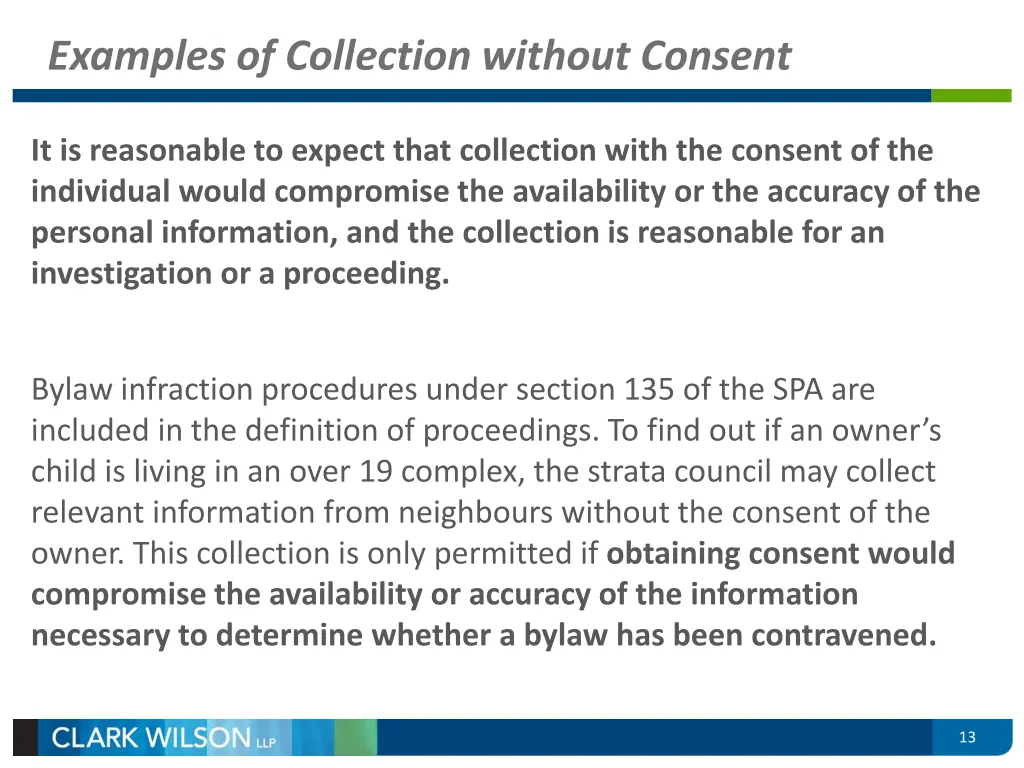 examples of collection without consent 1