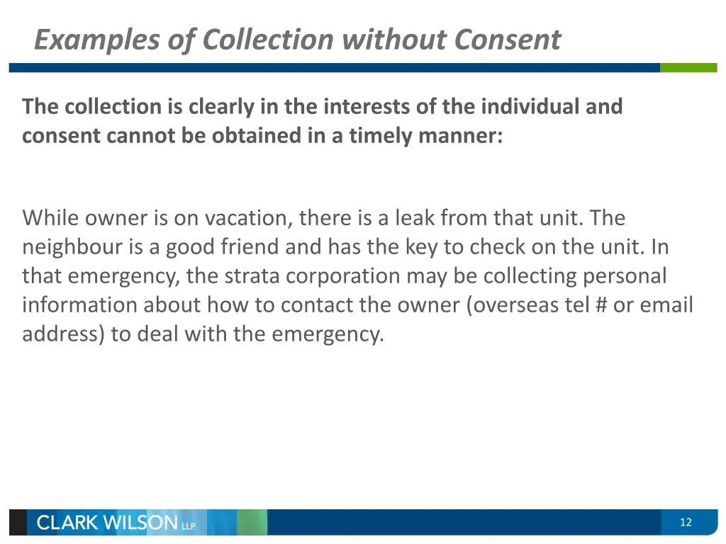 examples of collection without consent