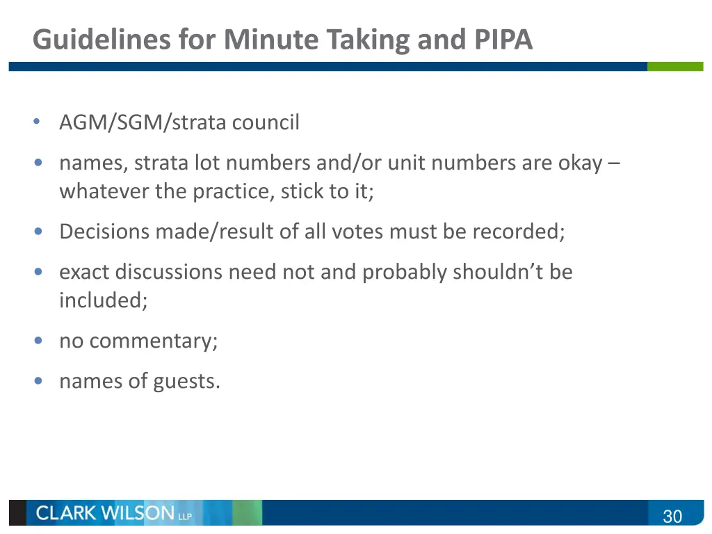 guidelines for minute taking and pipa