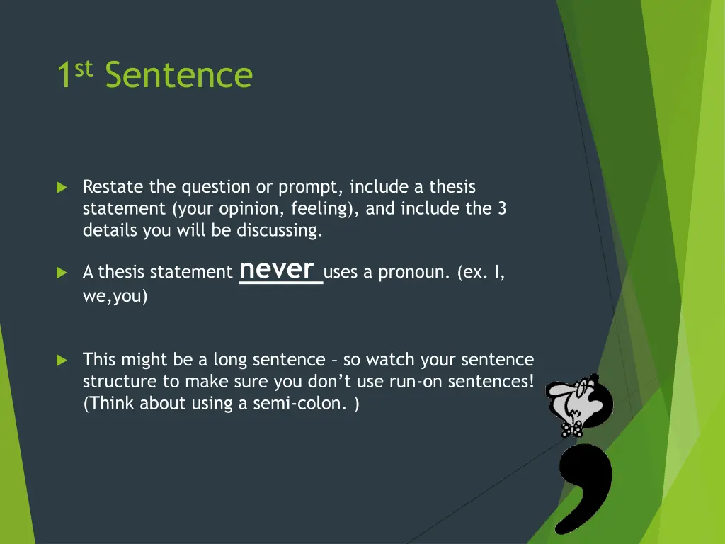 1 st sentence