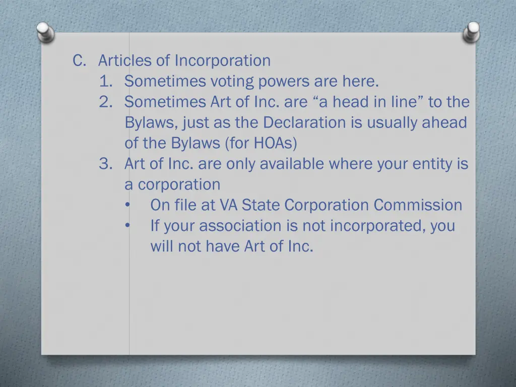 c articles of incorporation 1 sometimes voting