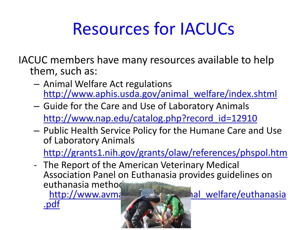 resources for iacucs