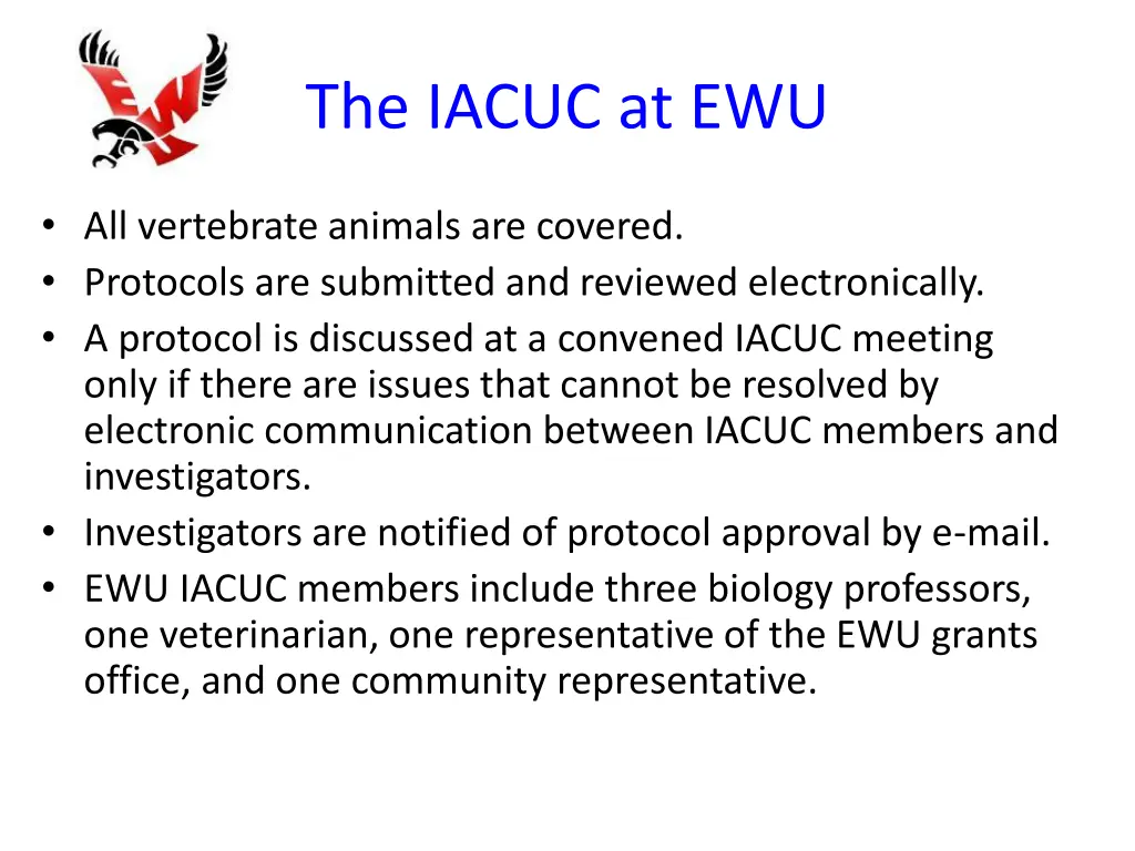 the iacuc at ewu