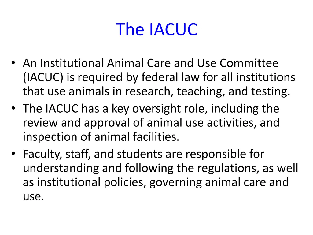 the iacuc