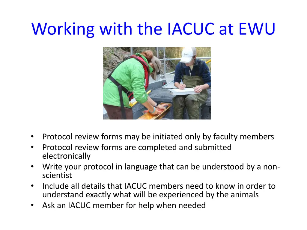 working with the iacuc at ewu