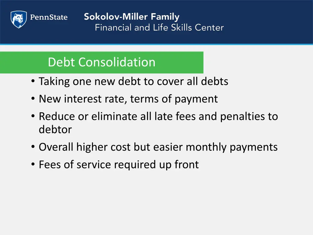 debt consolidation