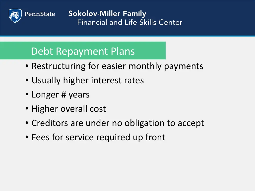 debt repayment plans