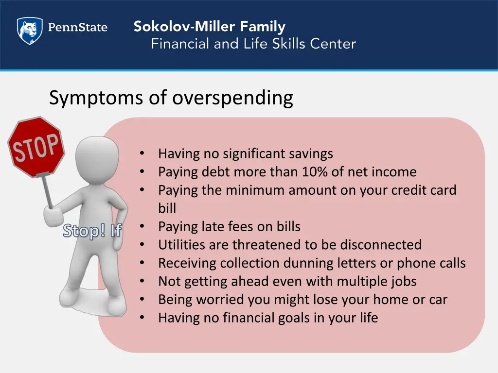 symptoms of overspending