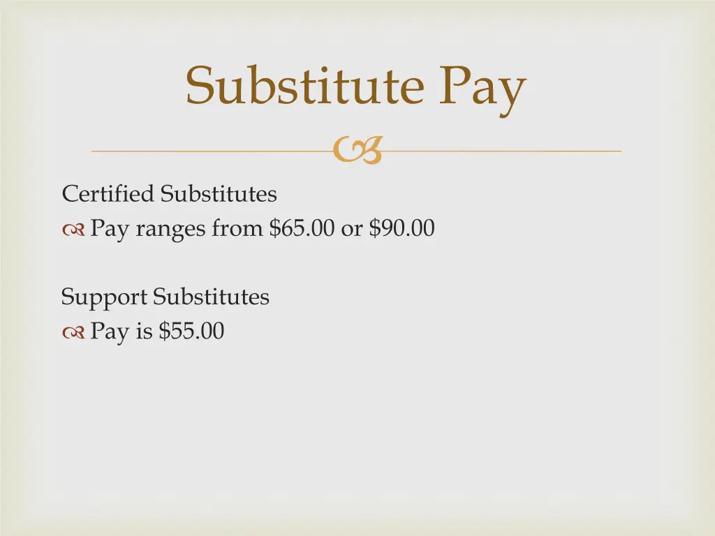 substitute pay