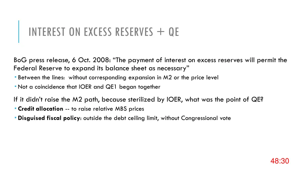 interest on excess reserves qe