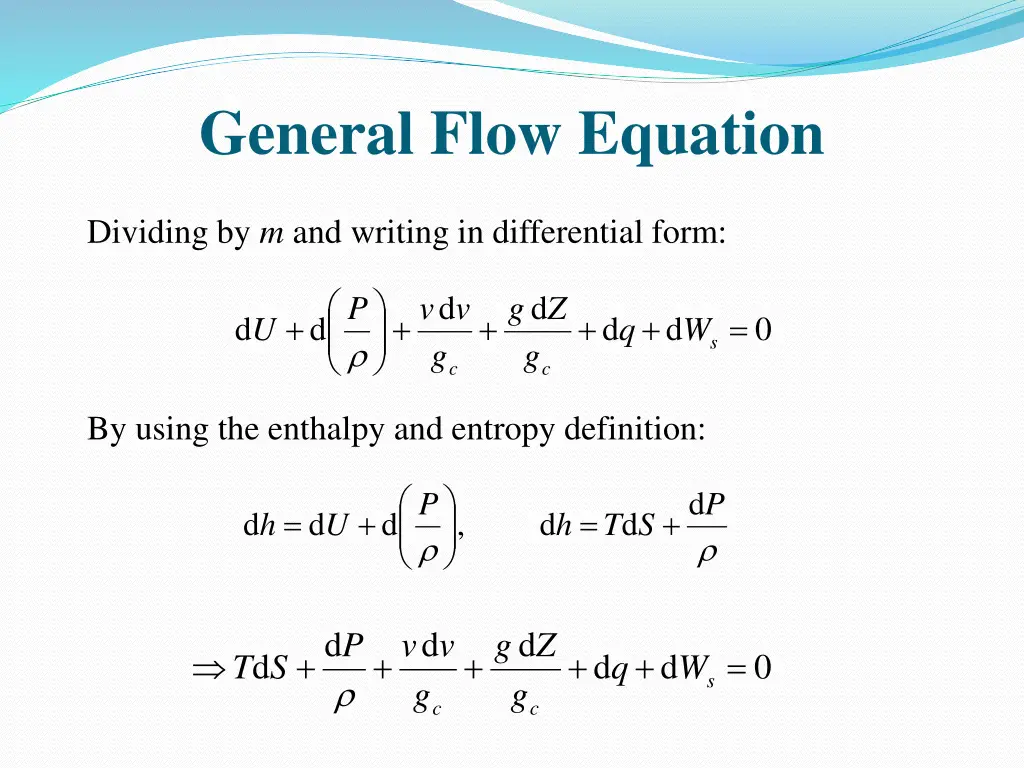 general flow equation 1