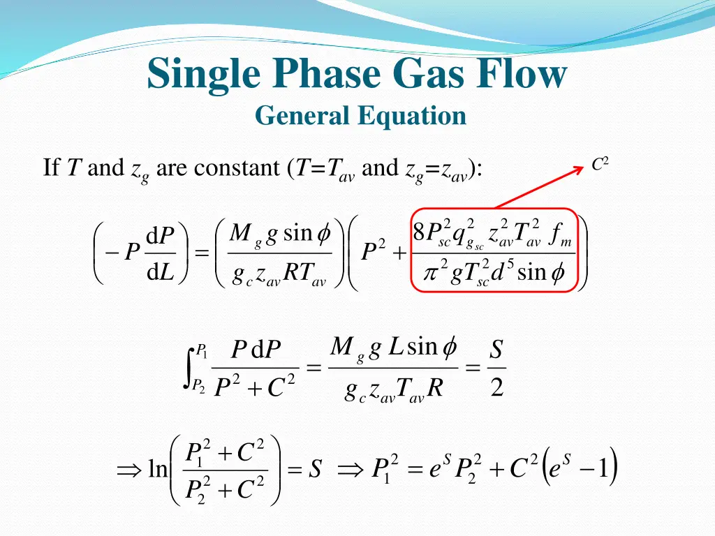 single phase gas flow general equation