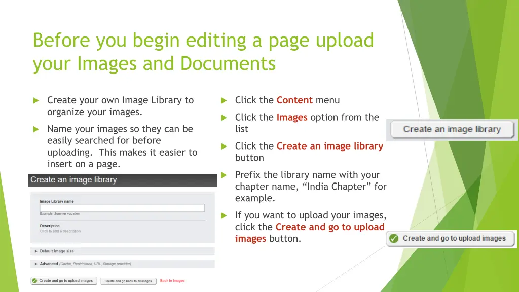 before you begin editing a page upload your