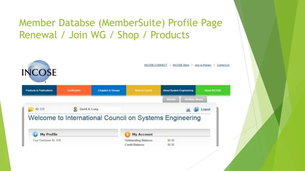 member databse membersuite profile page renewal