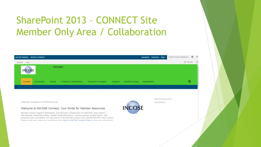 sharepoint 2013 connect site member only area