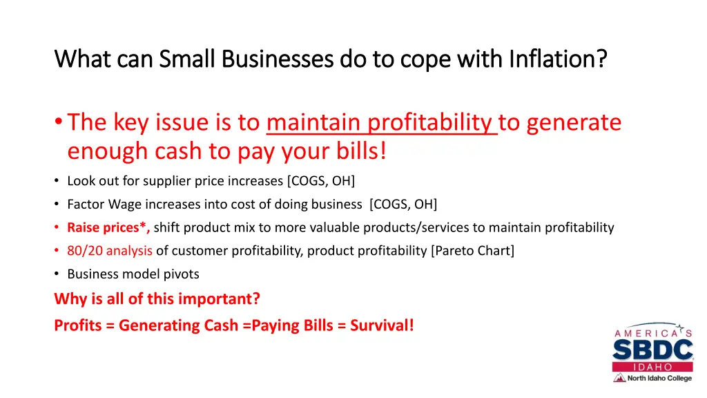 what can small businesses do to cope with