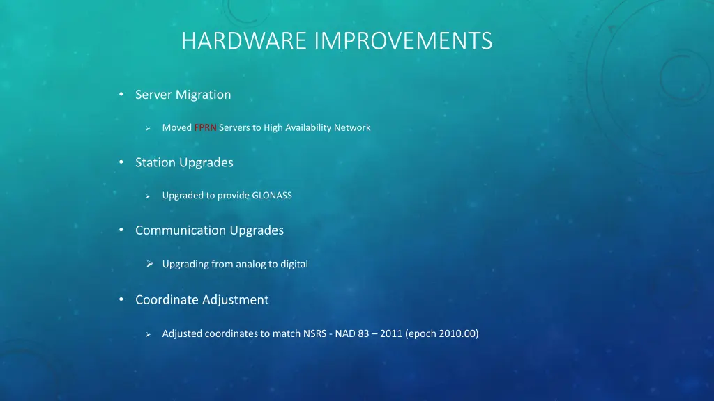 hardware improvements