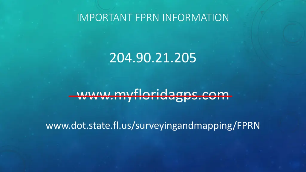 important fprn information