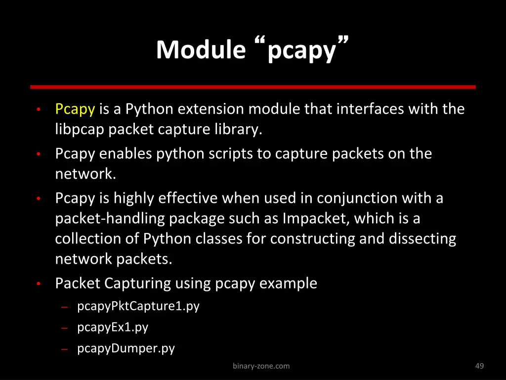 module pcapy