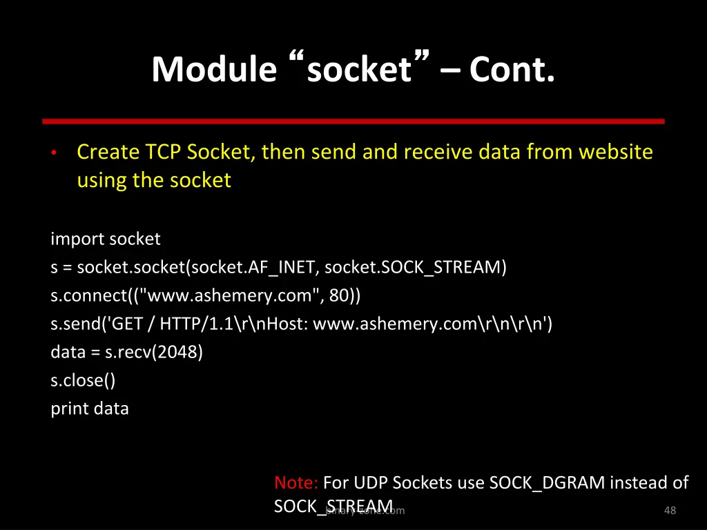 module socket cont